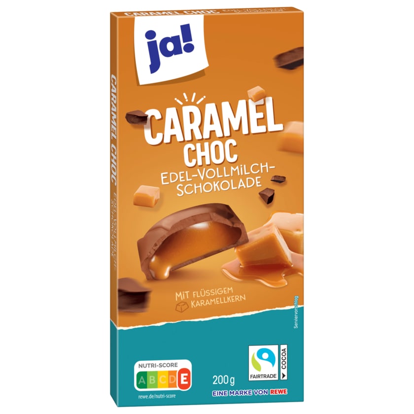 ja! Edel-Vollmilch-Schokolade Caramel Choc 200g